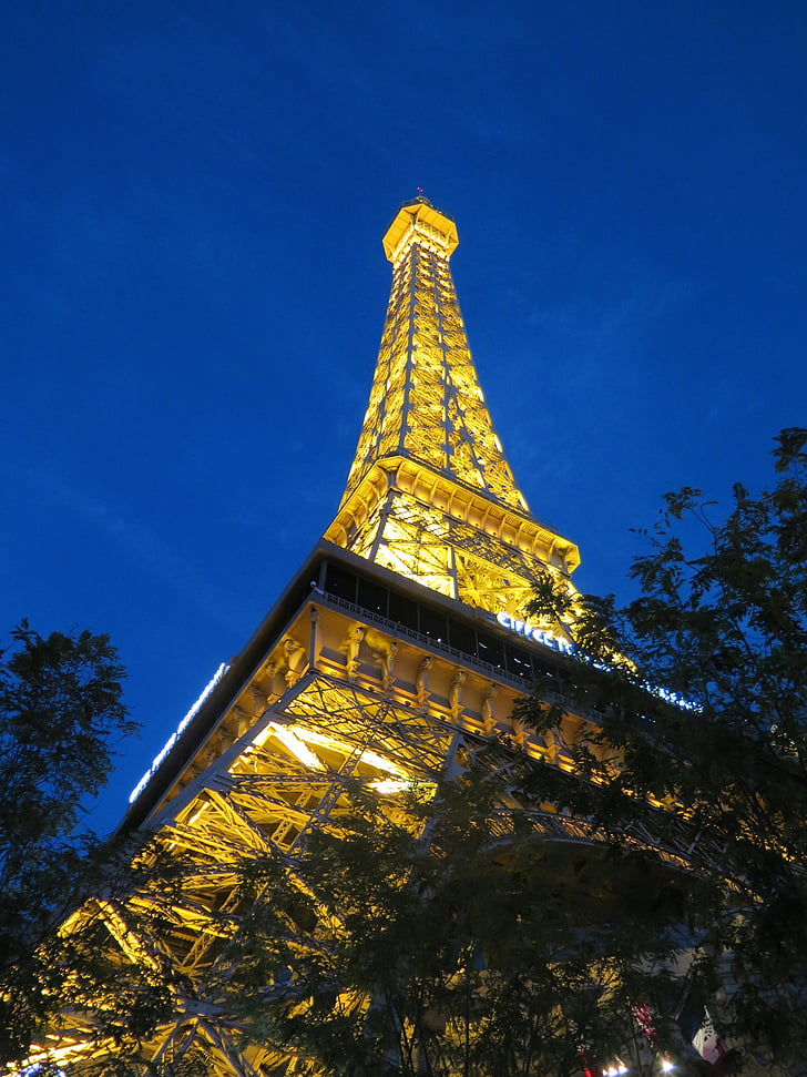 địa điểm tham quan, tháp Eiffel, chiếu sáng, tháp, lịch sử, kiến trúc, cây