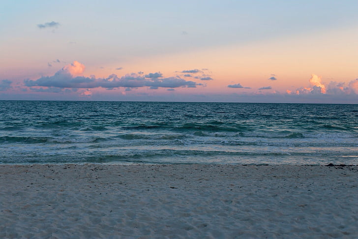 body, water, sunset, sky, beach, sand, shore