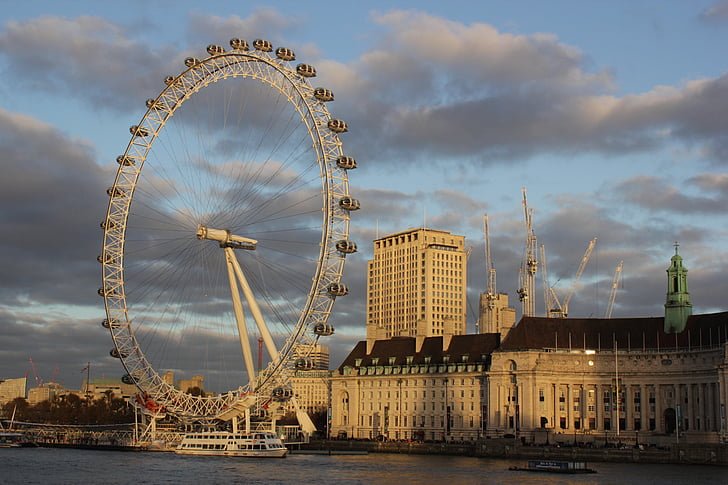 occhio di Londra, Londra, Tamigi, posto famoso, Millennium Wheel, fiume Tamigi, fiume