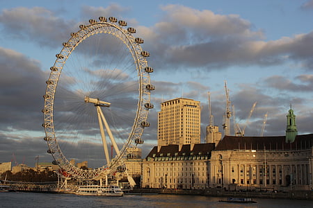 London eye, London, Thames, tempat terkenal, Milenium roda, Sungai Thames, Sungai