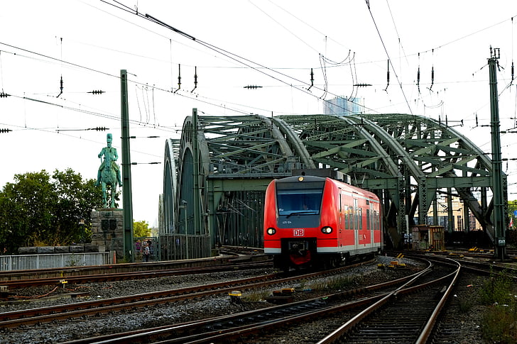pont ferroviaire, Cologne, pont Hohenzollern, pont, Rhin, rivière, Metal