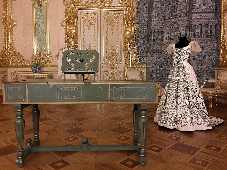Rusko, pouchkine, čembalo, Catherine palace, šľachta, v interiéri, elegancia