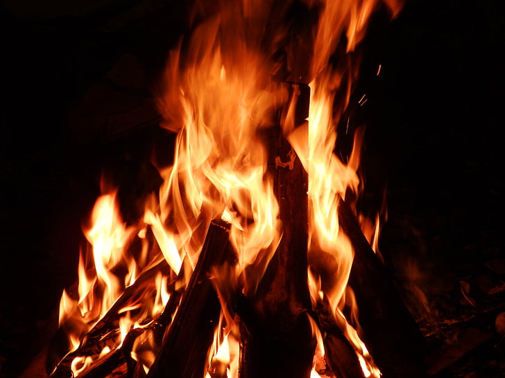 lareira, fogo, flama, fogão, quente, quente, explosão