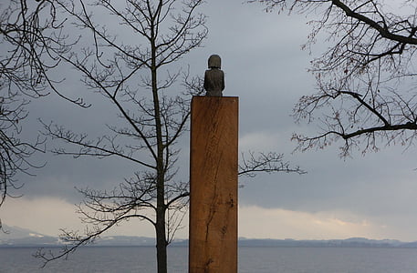 基姆, 雕塑, 巴伐利亚, 坐, 看看, 沉默, 休息