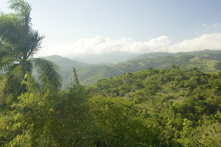 República Dominicana, paisagem, céu, nuvens, montanhas, Vale, ravina