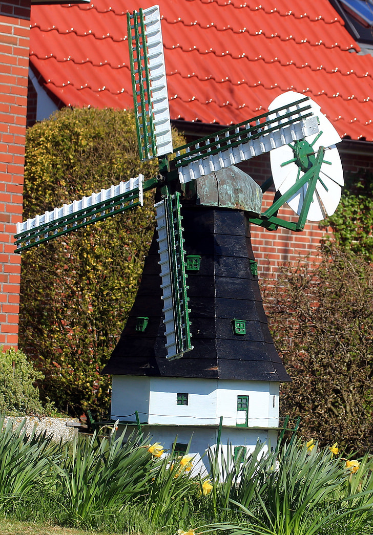 Windmill, Mill, holländsk väderkvarn, Dithmarschen