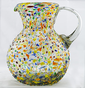Vase, Krug, Glas, Glaskunst, buntes Glas, mexikanische Glas, Krug zu trinken