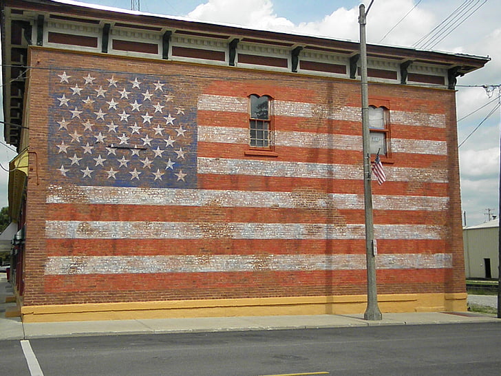 american flag, old glory, building art