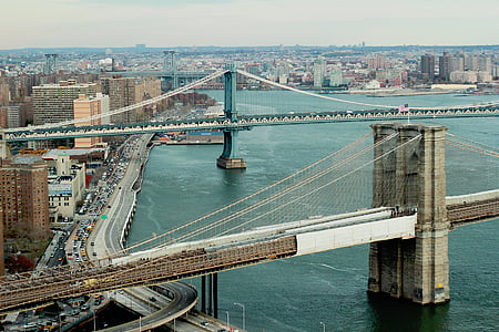 air, Mobil, Kota, perkotaan, Jembatan, Amerika, NYC