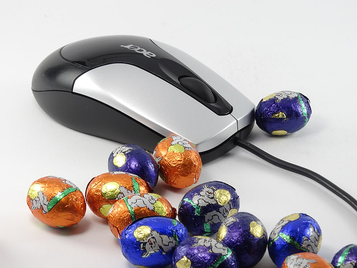 easter egg, easter eggs, mouse, chocolate, color, office