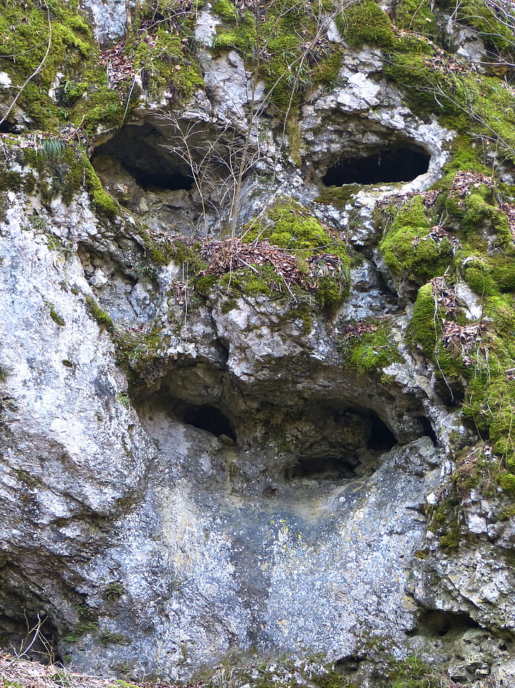 rock, cave, face, limestone, stone face, rock face, cliff