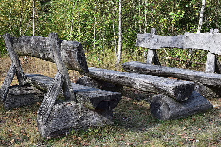 Dřevěná lavička, místo odpočinku, Lavička, banka, Příroda, odpočinek, sídlo