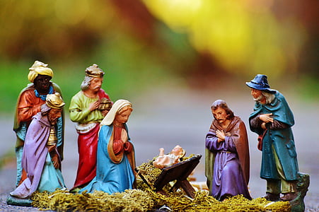 jõulud võrevoodi arvud, jõulud, kunsti käsitööd, Kristuse stseen, võrevoodi, Jõuluvana, Maria