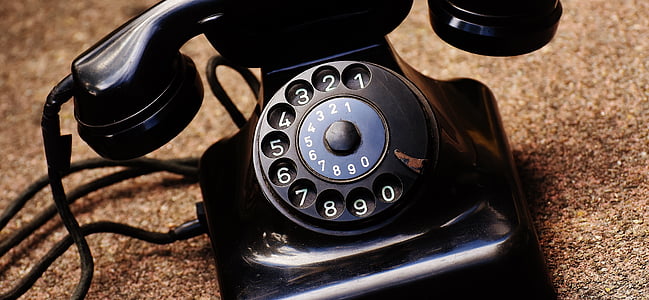 Телефон, Старый, год постройки 1955, Бакелит, Поместить, Циферблат, телефонная трубка
