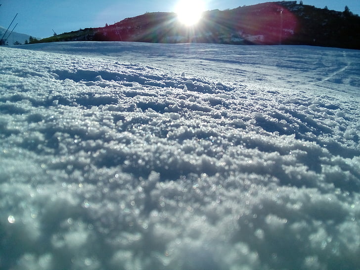 氷, 太陽, 山, ・ ピニージャ, 雪, 冬, 自然