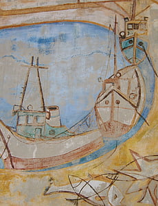 Настенная роспись, Альтеа, Искусство, рыболовство, живопись, Испания