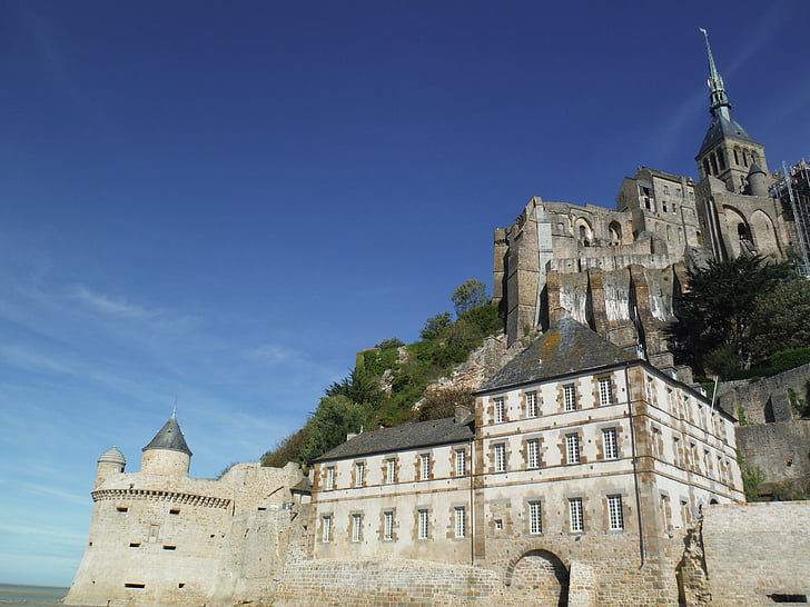 Mount st michel, Frankrike, slottet, fransk, katedralen, kirke, turisme