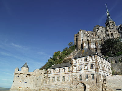 mount st michel, france, castle, french, cathedral, church, tourism