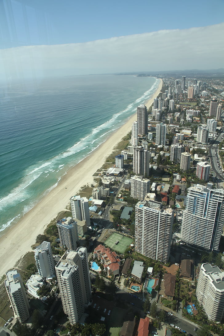 Stadt, Wolkenkratzer, Wolkenkratzer, Australien, Surferparadies, Gold Coast city, Strand