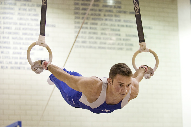 rings, athlete, gymnastics, muscular, power, exercise, strong