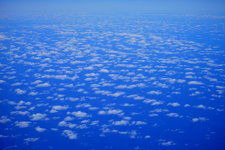 debesys, dangus, skristi, virš debesų, mėlyna