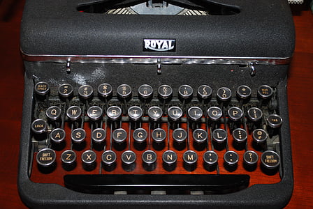 írógép, betűk, típus, Office, régi, klasszikus