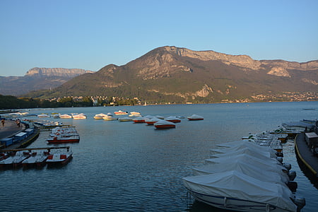 jezero, Annecy, vode, planine, nebo, priroda, planinska