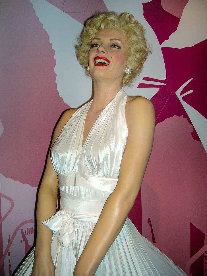 Marilyn monroe, vosková figurína, herec, žena, umenie, prezeranie, konajúci