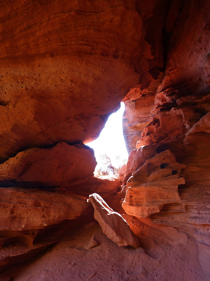 rød sandsten, Cave, erosion, Montsant, Priorat, røde klipper, tekstur