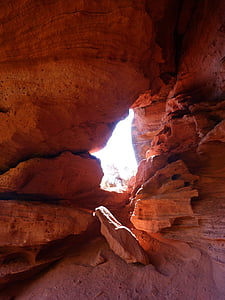 arenito vermelho, caverna, erosão, Montsant, Priorat, pedras vermelhas, textura