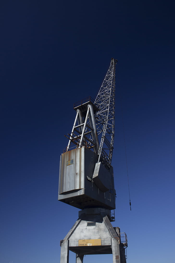 photo, gray, crane, daytime, building, construction, steel construction
