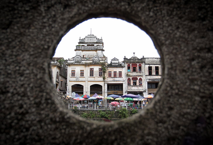 china, the scenery, kaiping, towers, round composition, building, world heritage