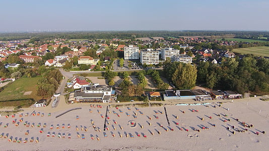 kellenhusen, paplūdimys, luftbilaufnahme, Baltijos jūros