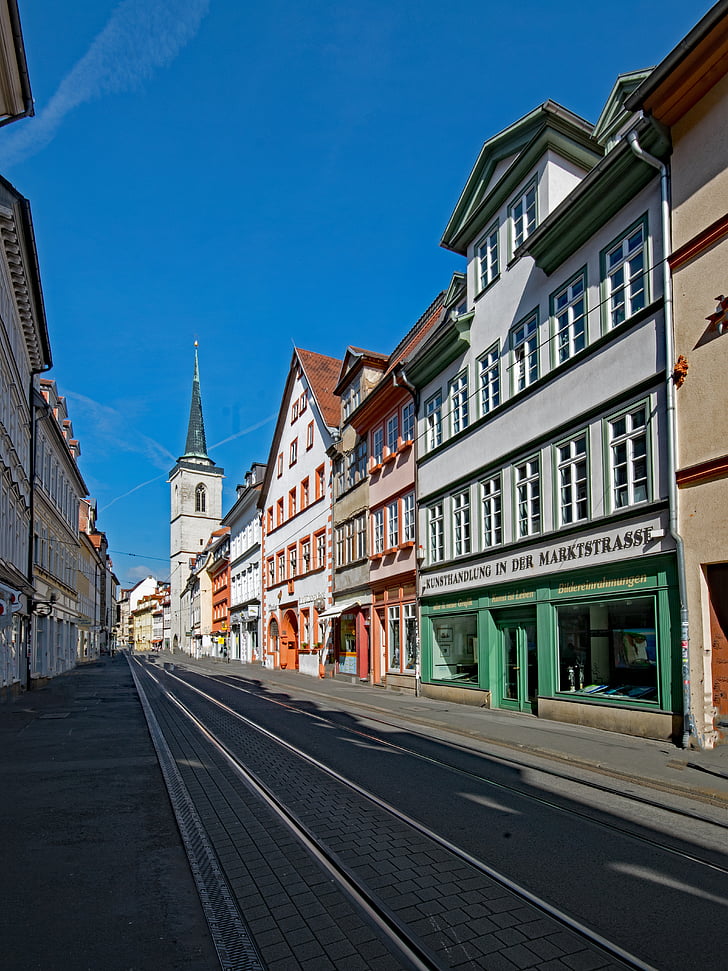 Erfurt, Thuringia Jerman, Jerman, kota tua, bangunan tua, tempat-tempat menarik, bangunan