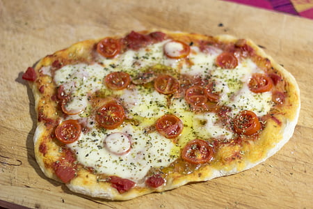 enni, pizza, élelmiszer, olasz, sütni a saját, feltöltési pizza, finom
