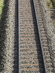 railway line, gleise, track bed, pebble bed