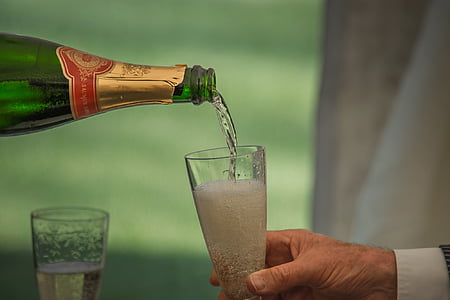 結婚式, シャンパン, パーティー, お祝い, アルコール, 結婚, 花嫁