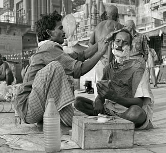 Kuaför, tıraş, Berber Dükkanı, ustura, siyah ve beyaz, Erkek, Hindistan