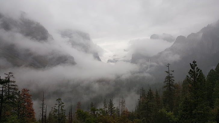 Yosemite, natureza, Estados Unidos, Nós viajar, um parque nacional, Sierra nevada, montanha