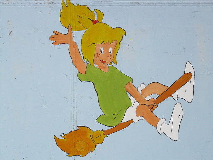 bibi blocksberg, cartoon character, drawing, figure, children's radio play, elfie donnelly, illustration