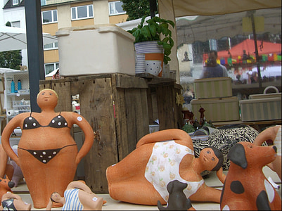 Baden-Meerjungfrauen, Zahlen, Mädchen, Töpfer-Markt, Bikini, Badeanzug, Sonne