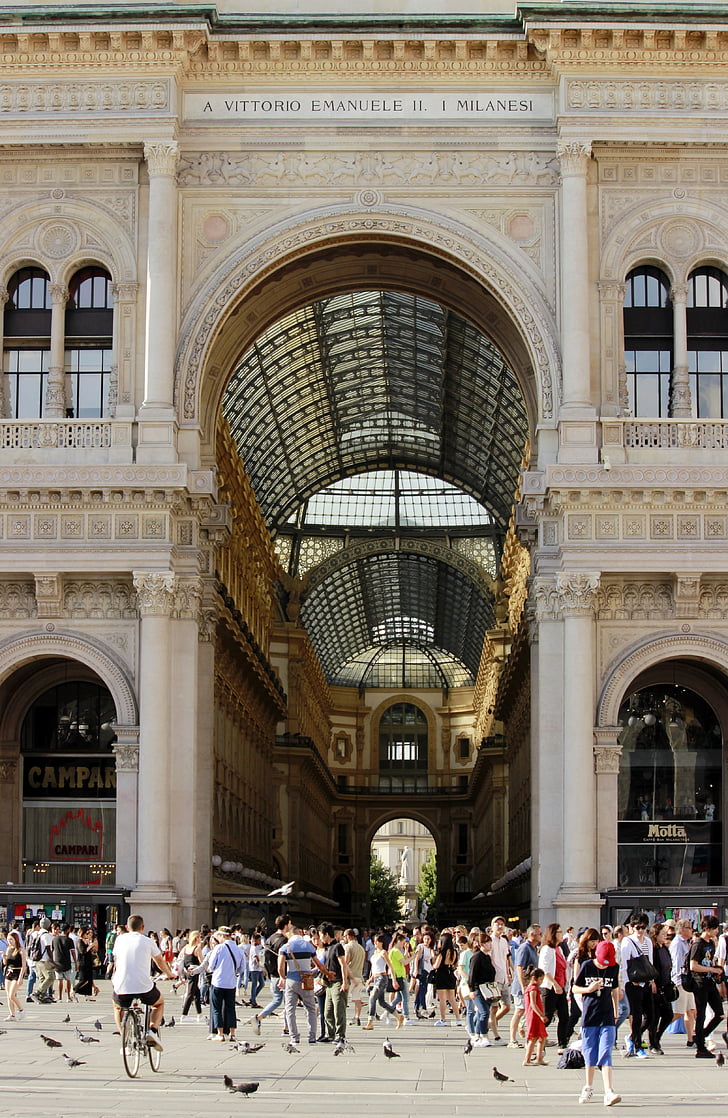 cestovní ruch, Milan, Nakupování, Galerie, Mall, Architektura, móda