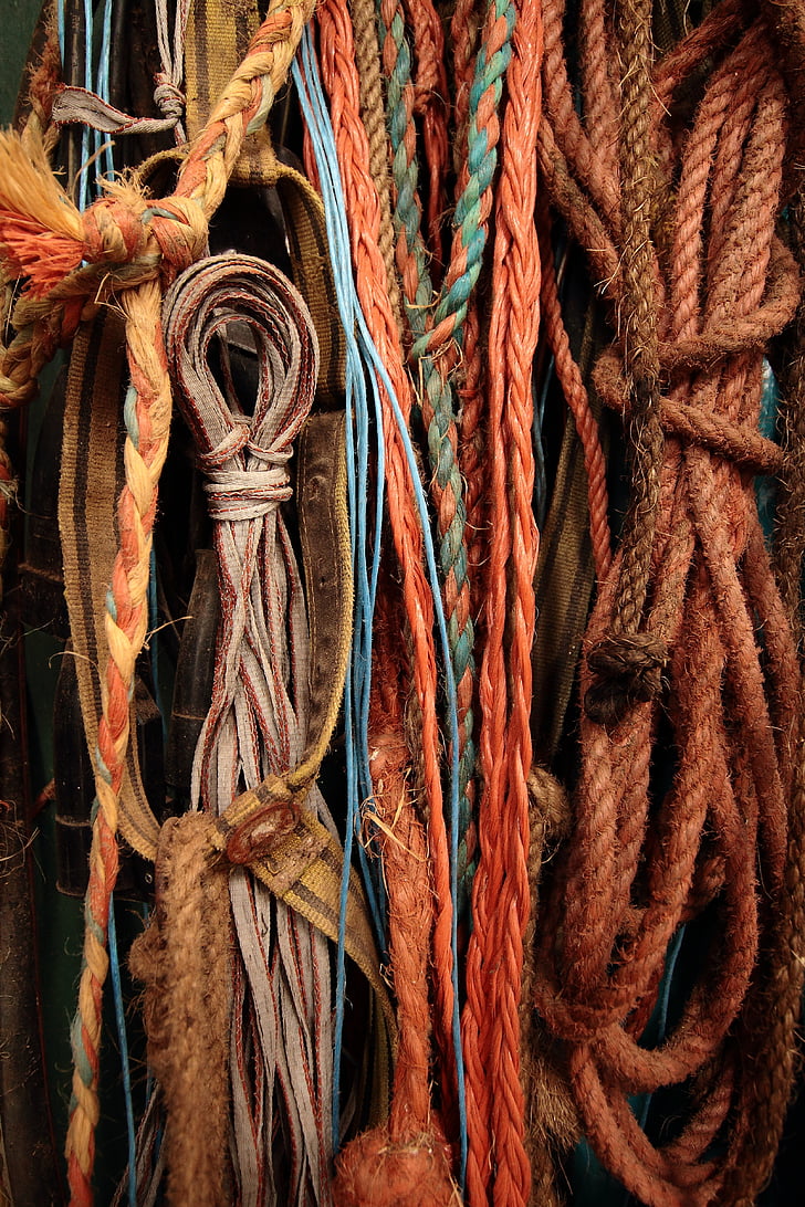 corda, nus, tros, color, bucle, cordó, lligats nus