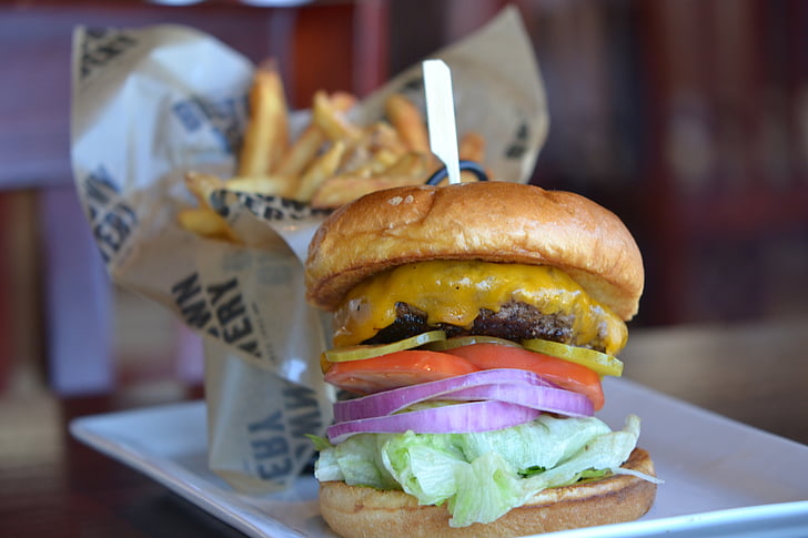 hamburger, Makanan, cepat, gourmet, burger keju, Restoran