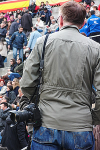 摄影师, 相机, 人群, 公共, 人, 男子, 事件