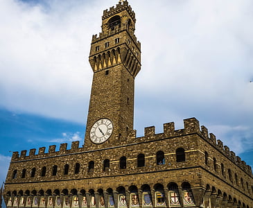 Uffizi tower, Florence, Italia, Piazza della Signorina, arsitektur, Gereja, benteng