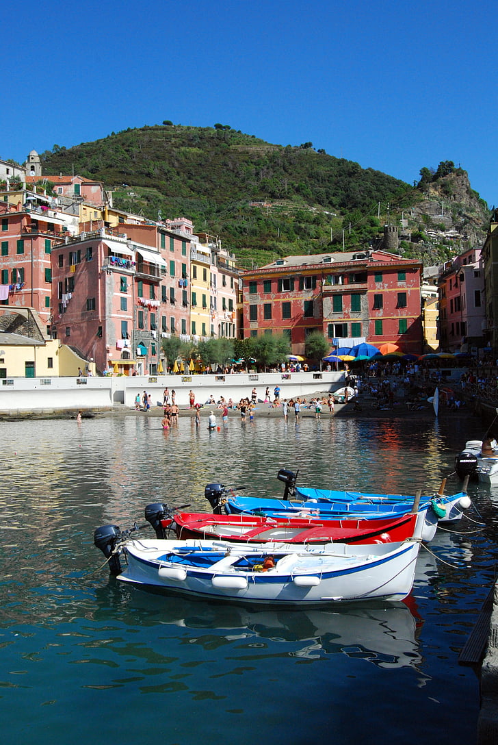 båt, Porto, Cinque terre, Vernazza, sjøen, vann, Liguria