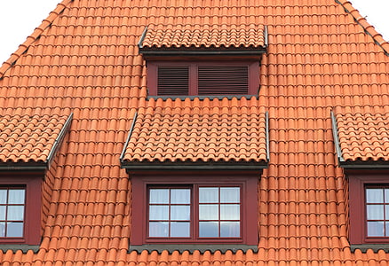 波兰, 托伦, 建筑, 瓷砖, windows, 窗口, 建筑外观