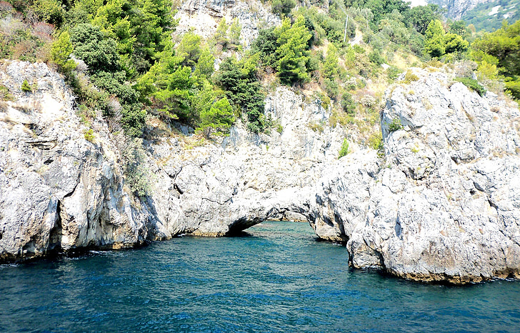 morje, modra, Amalfi coast, poletje, jama, počitnice, razgled