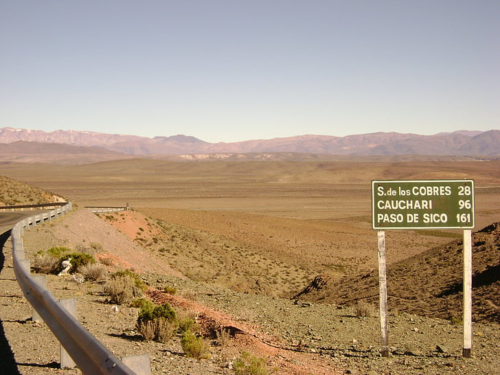 paisagem, estrada, modo de exibição, sinal, Nord, Argentina, Turismo